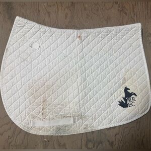 White horse show logo embroidered all purpose saddle pad equestrian